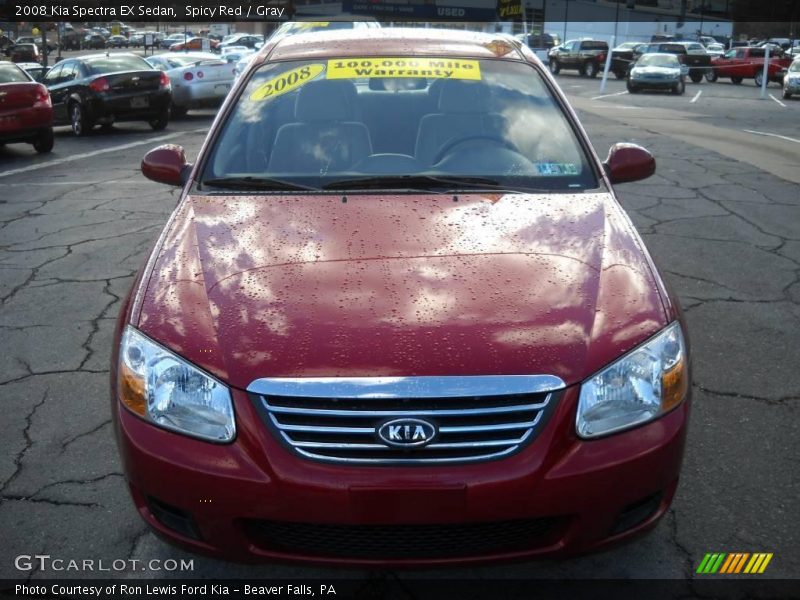 Spicy Red / Gray 2008 Kia Spectra EX Sedan
