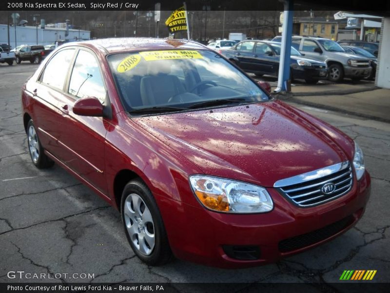 Spicy Red / Gray 2008 Kia Spectra EX Sedan
