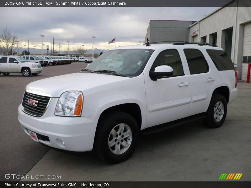 Summit White / Cocoa/Light Cashmere 2009 GMC Yukon SLT 4x4