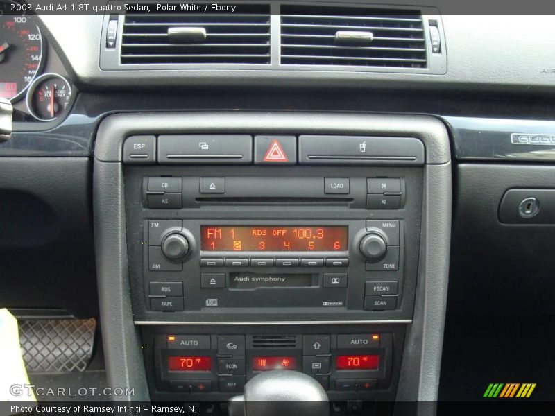 Polar White / Ebony 2003 Audi A4 1.8T quattro Sedan