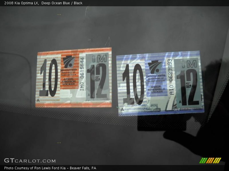 Deep Ocean Blue / Black 2008 Kia Optima LX
