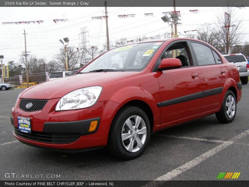 Sunset Orange / Gray 2009 Kia Rio LX Sedan