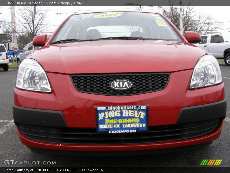 Sunset Orange / Gray 2009 Kia Rio LX Sedan