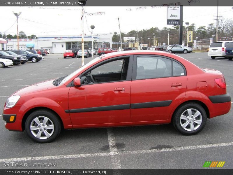 Sunset Orange / Gray 2009 Kia Rio LX Sedan