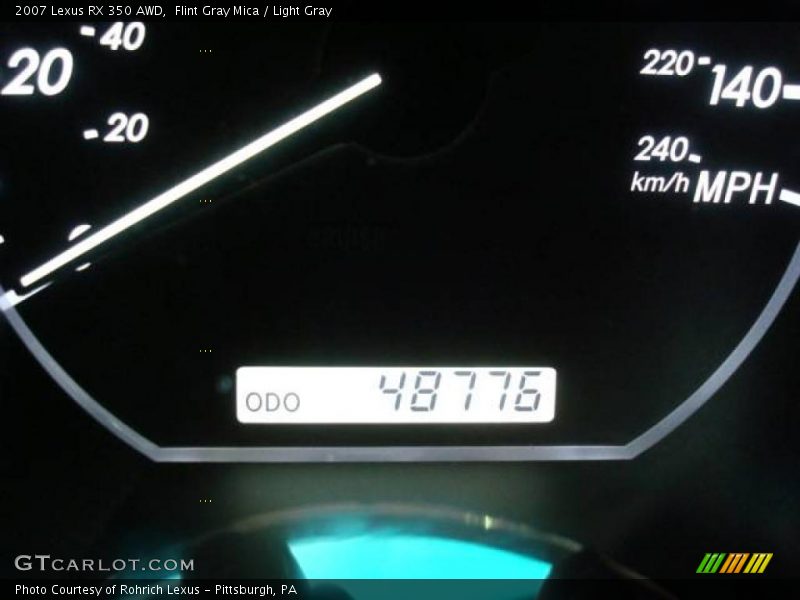 Flint Gray Mica / Light Gray 2007 Lexus RX 350 AWD