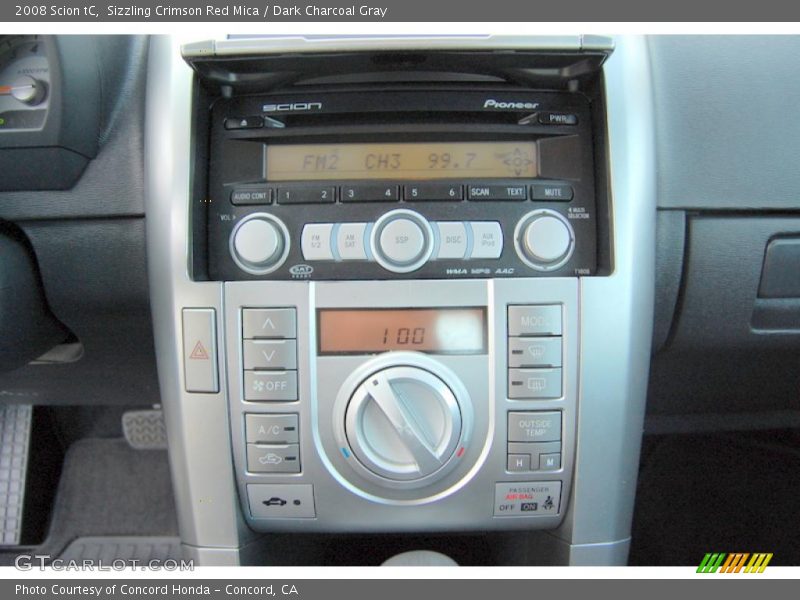 Sizzling Crimson Red Mica / Dark Charcoal Gray 2008 Scion tC