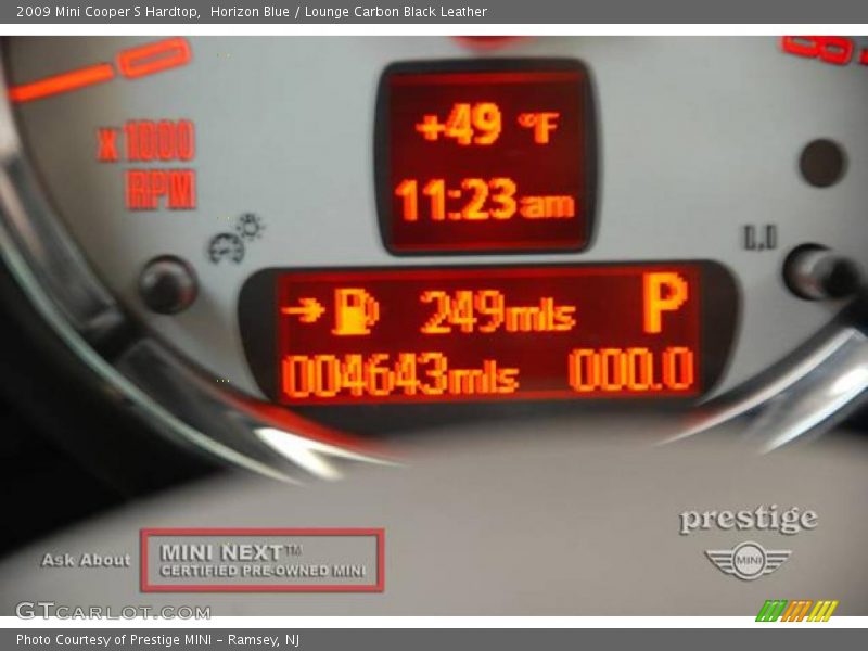 Horizon Blue / Lounge Carbon Black Leather 2009 Mini Cooper S Hardtop