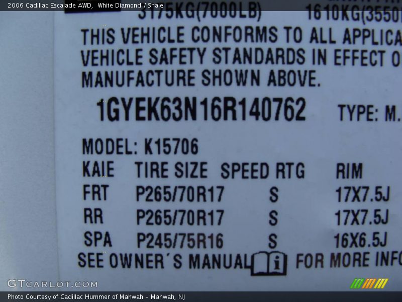 White Diamond / Shale 2006 Cadillac Escalade AWD