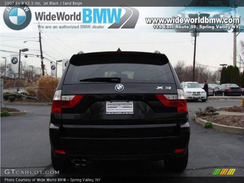 Jet Black / Sand Beige 2007 BMW X3 3.0si