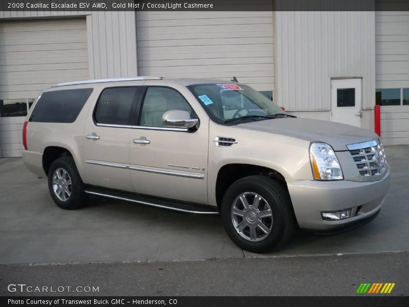 Gold Mist / Cocoa/Light Cashmere 2008 Cadillac Escalade ESV AWD