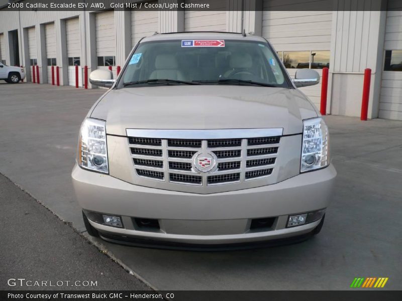 Gold Mist / Cocoa/Light Cashmere 2008 Cadillac Escalade ESV AWD