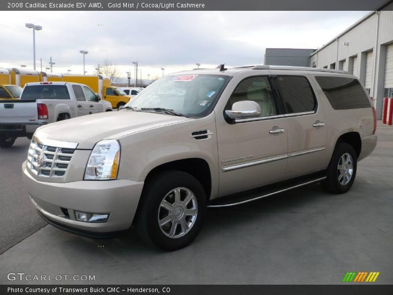 Gold Mist / Cocoa/Light Cashmere 2008 Cadillac Escalade ESV AWD
