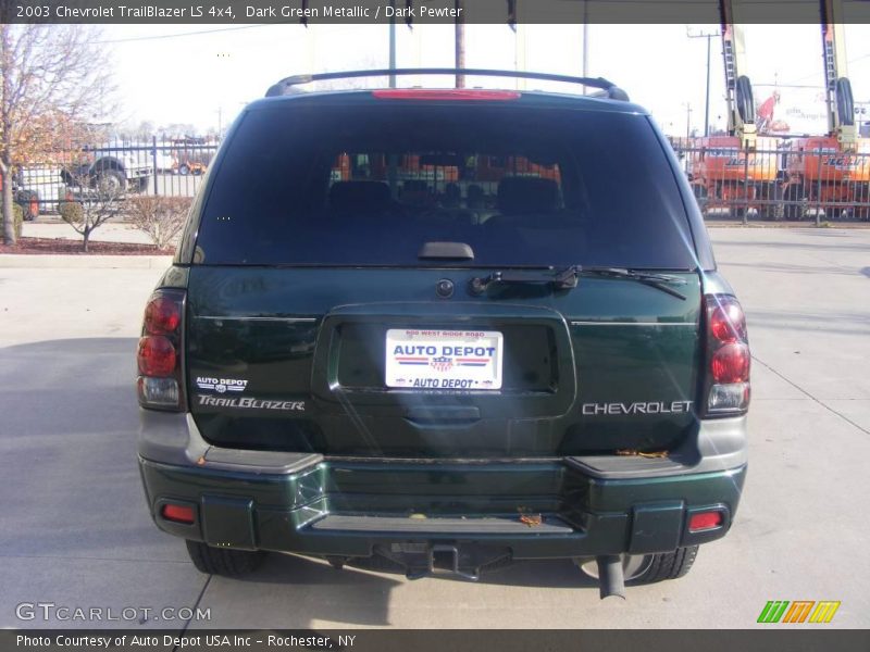 Dark Green Metallic / Dark Pewter 2003 Chevrolet TrailBlazer LS 4x4