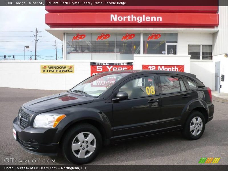 Brilliant Black Crystal Pearl / Pastel Pebble Beige 2008 Dodge Caliber SE