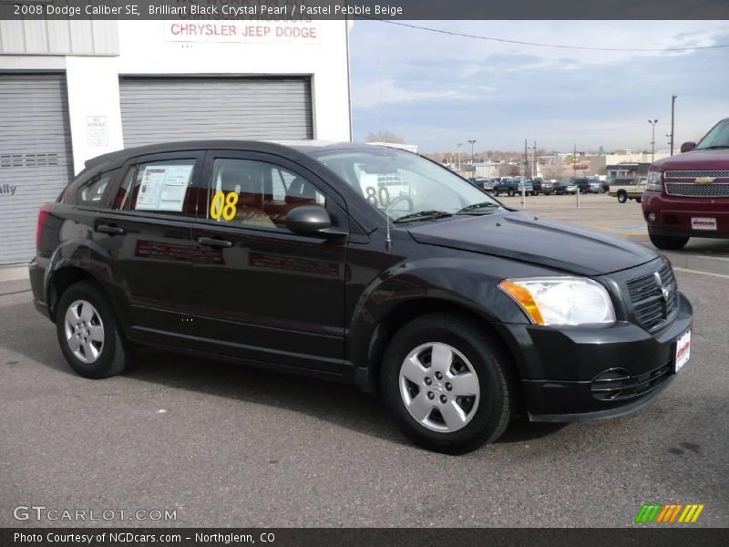 Brilliant Black Crystal Pearl / Pastel Pebble Beige 2008 Dodge Caliber SE