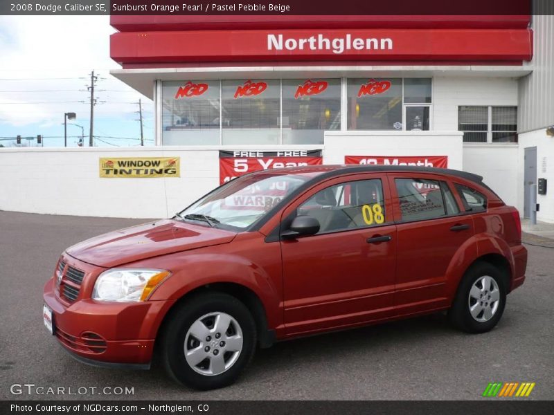 Sunburst Orange Pearl / Pastel Pebble Beige 2008 Dodge Caliber SE