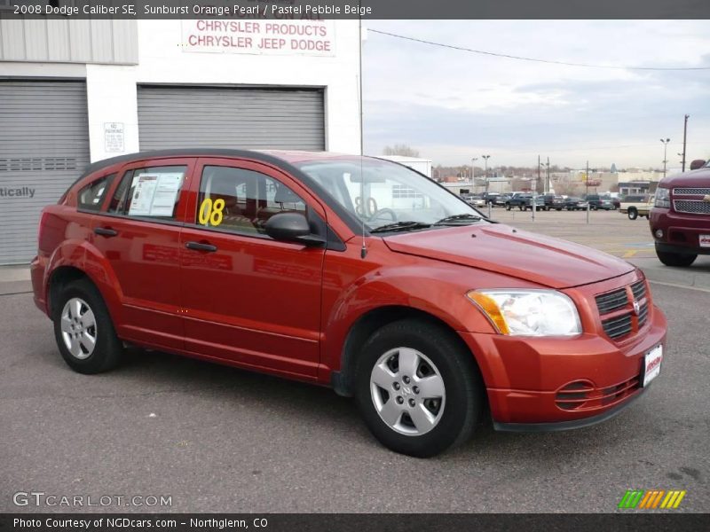 Sunburst Orange Pearl / Pastel Pebble Beige 2008 Dodge Caliber SE