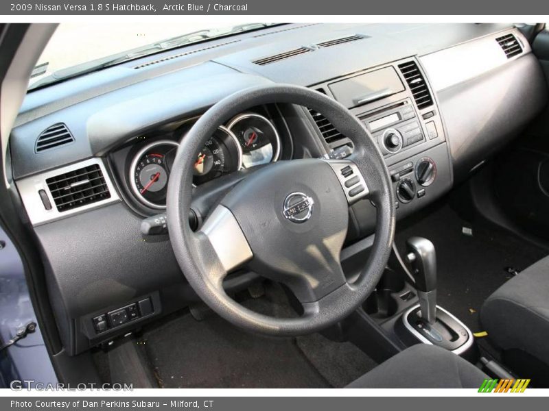 Arctic Blue / Charcoal 2009 Nissan Versa 1.8 S Hatchback