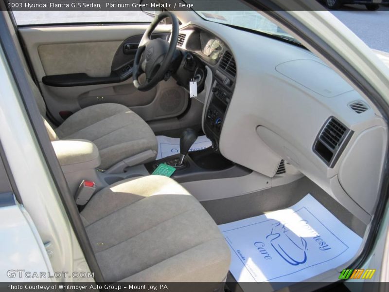 Platinum Green Metallic / Beige 2003 Hyundai Elantra GLS Sedan