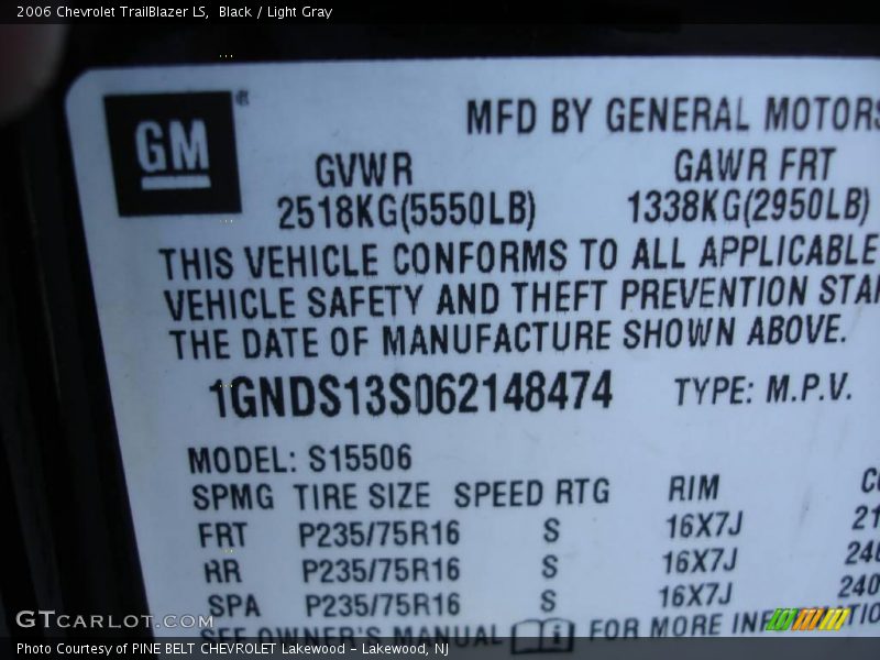 Black / Light Gray 2006 Chevrolet TrailBlazer LS