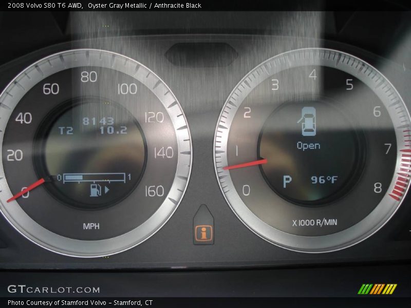 Oyster Gray Metallic / Anthracite Black 2008 Volvo S80 T6 AWD