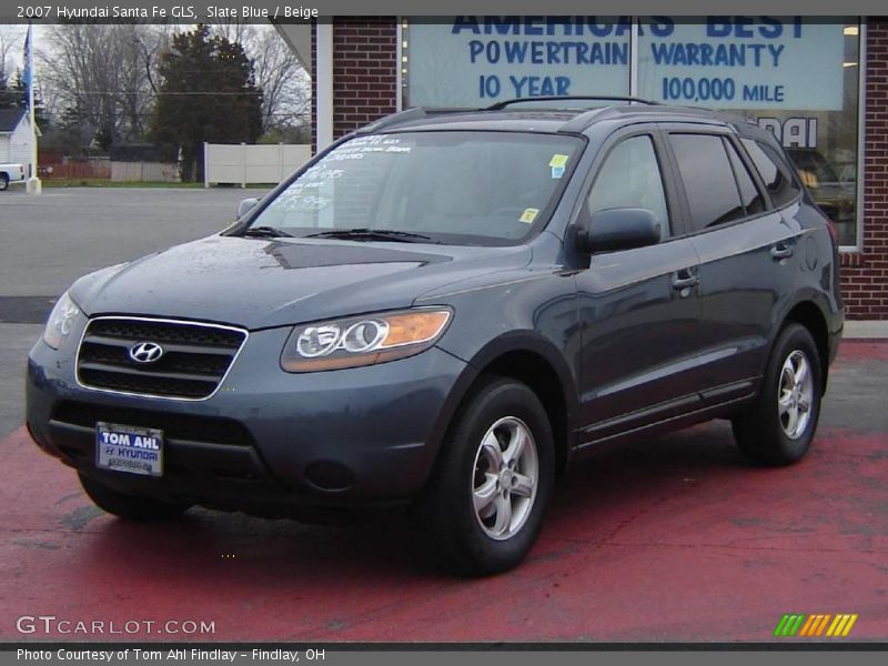 Slate Blue / Beige 2007 Hyundai Santa Fe GLS