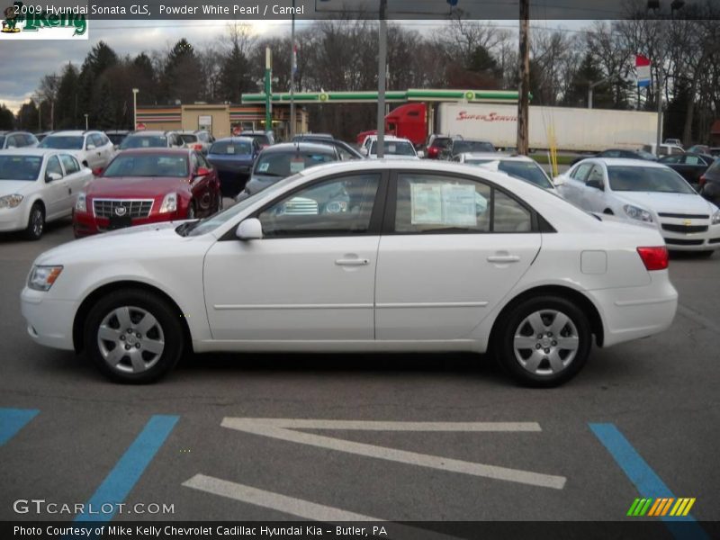 Powder White Pearl / Camel 2009 Hyundai Sonata GLS