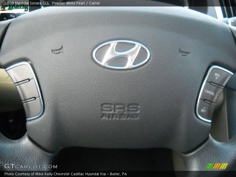 Powder White Pearl / Camel 2009 Hyundai Sonata GLS