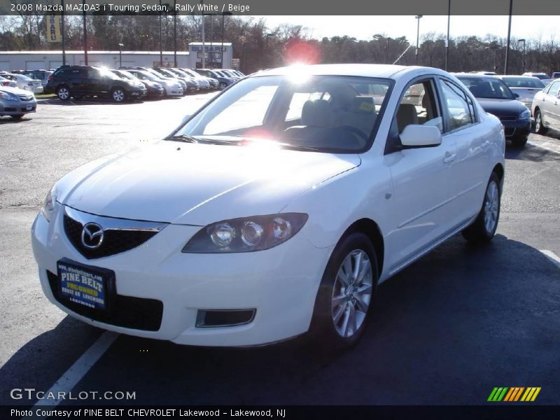 Rally White / Beige 2008 Mazda MAZDA3 i Touring Sedan