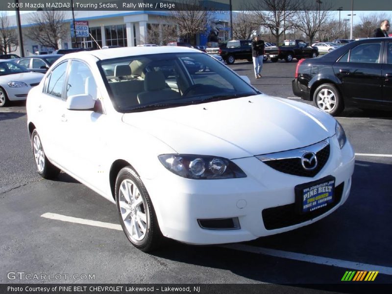 Rally White / Beige 2008 Mazda MAZDA3 i Touring Sedan