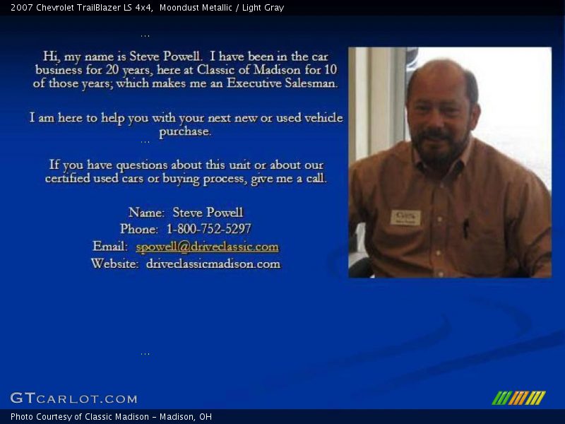 Moondust Metallic / Light Gray 2007 Chevrolet TrailBlazer LS 4x4