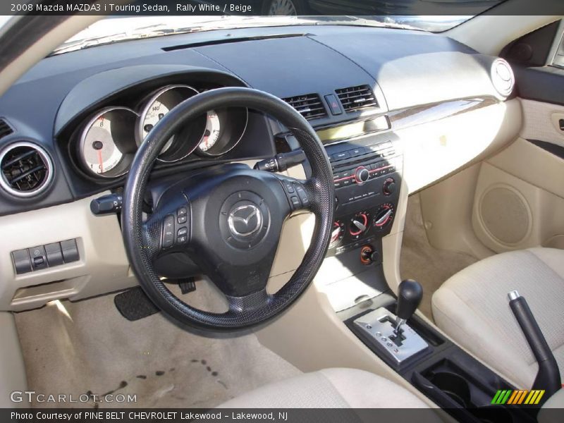Rally White / Beige 2008 Mazda MAZDA3 i Touring Sedan