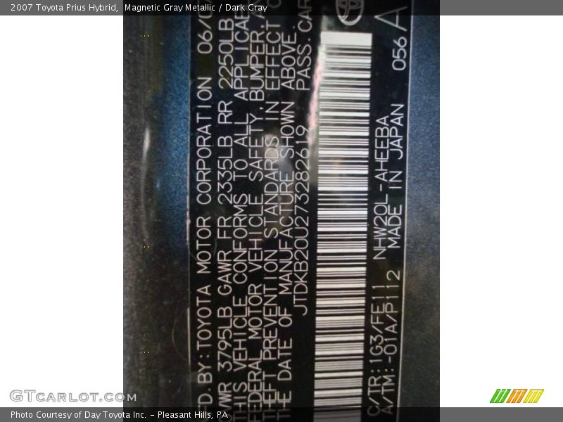 Magnetic Gray Metallic / Dark Gray 2007 Toyota Prius Hybrid