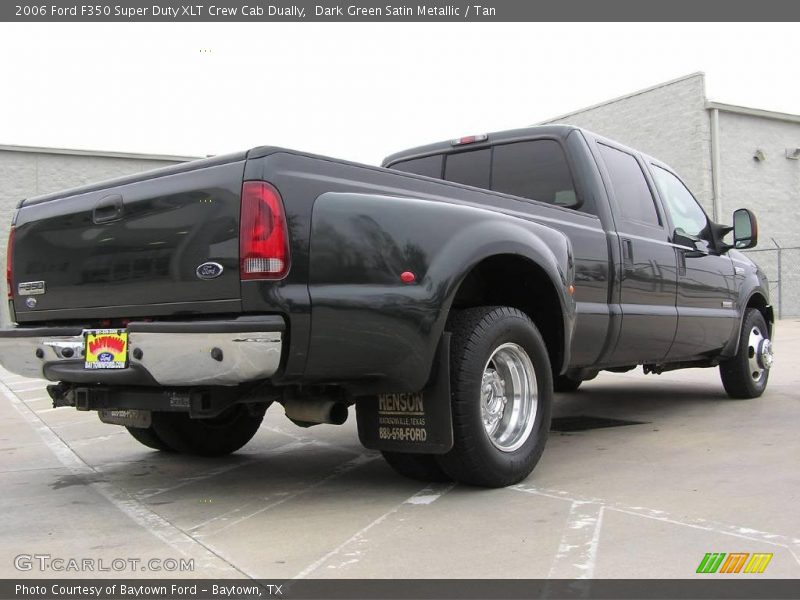Dark Green Satin Metallic / Tan 2006 Ford F350 Super Duty XLT Crew Cab Dually