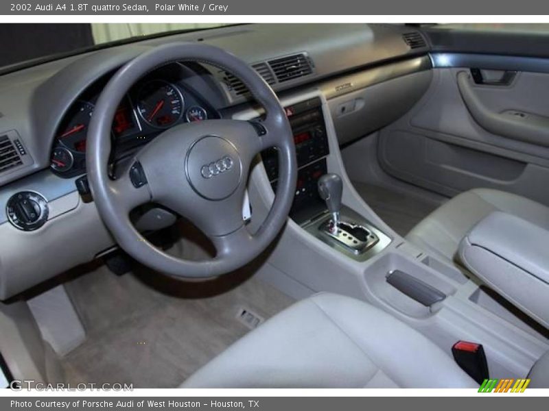 Polar White / Grey 2002 Audi A4 1.8T quattro Sedan