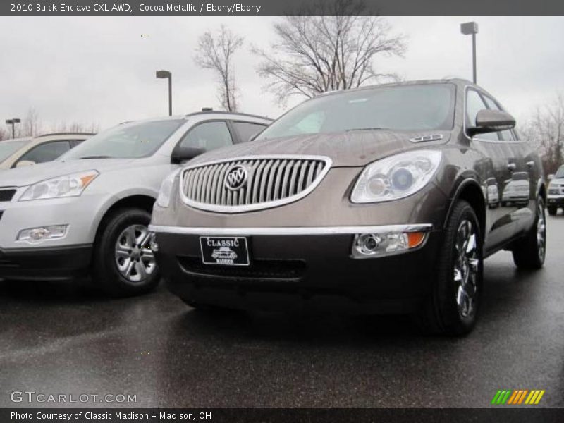 Cocoa Metallic / Ebony/Ebony 2010 Buick Enclave CXL AWD