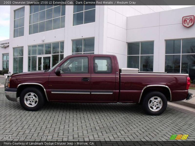 Dark Carmine Red Metallic / Medium Gray 2003 Chevrolet Silverado 1500 LS Extended Cab