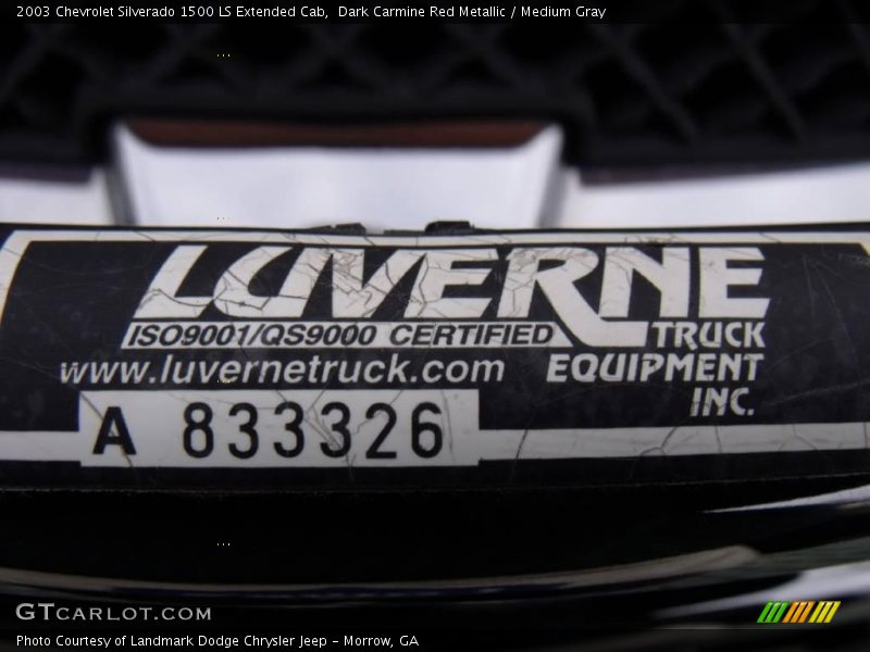 Dark Carmine Red Metallic / Medium Gray 2003 Chevrolet Silverado 1500 LS Extended Cab