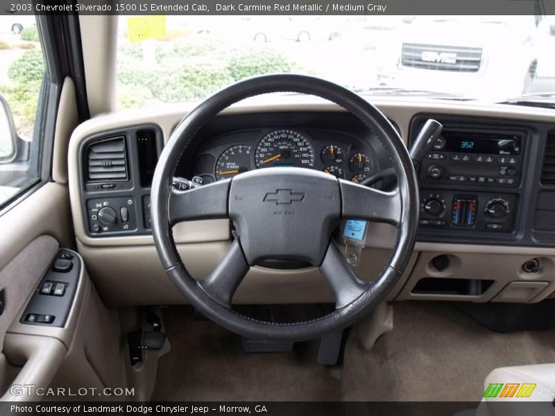 Dark Carmine Red Metallic / Medium Gray 2003 Chevrolet Silverado 1500 LS Extended Cab