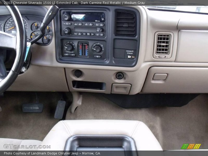 Dark Carmine Red Metallic / Medium Gray 2003 Chevrolet Silverado 1500 LS Extended Cab