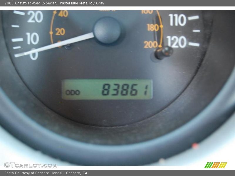 Pastel Blue Metallic / Gray 2005 Chevrolet Aveo LS Sedan