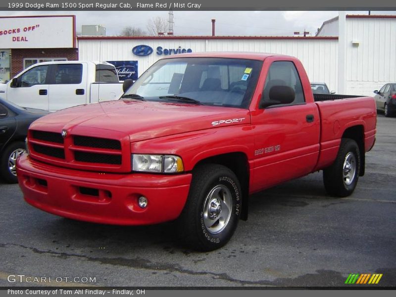 Flame Red / Mist Gray 1999 Dodge Ram 1500 Sport Regular Cab