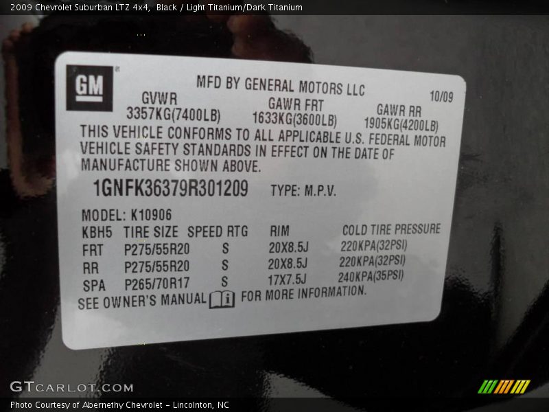 Black / Light Titanium/Dark Titanium 2009 Chevrolet Suburban LTZ 4x4