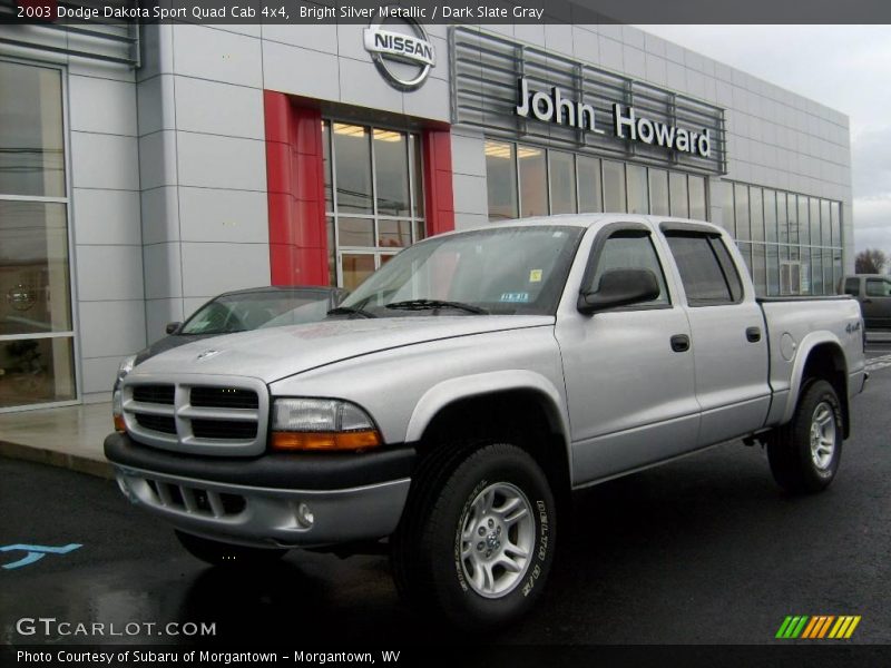 Bright Silver Metallic / Dark Slate Gray 2003 Dodge Dakota Sport Quad Cab 4x4