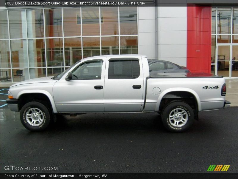 Bright Silver Metallic / Dark Slate Gray 2003 Dodge Dakota Sport Quad Cab 4x4