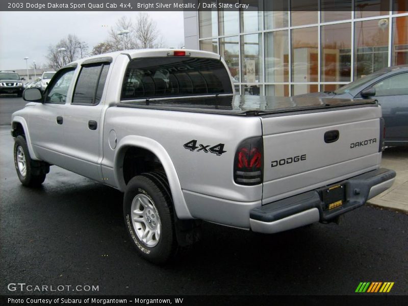 Bright Silver Metallic / Dark Slate Gray 2003 Dodge Dakota Sport Quad Cab 4x4