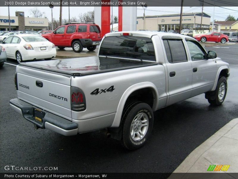 Bright Silver Metallic / Dark Slate Gray 2003 Dodge Dakota Sport Quad Cab 4x4