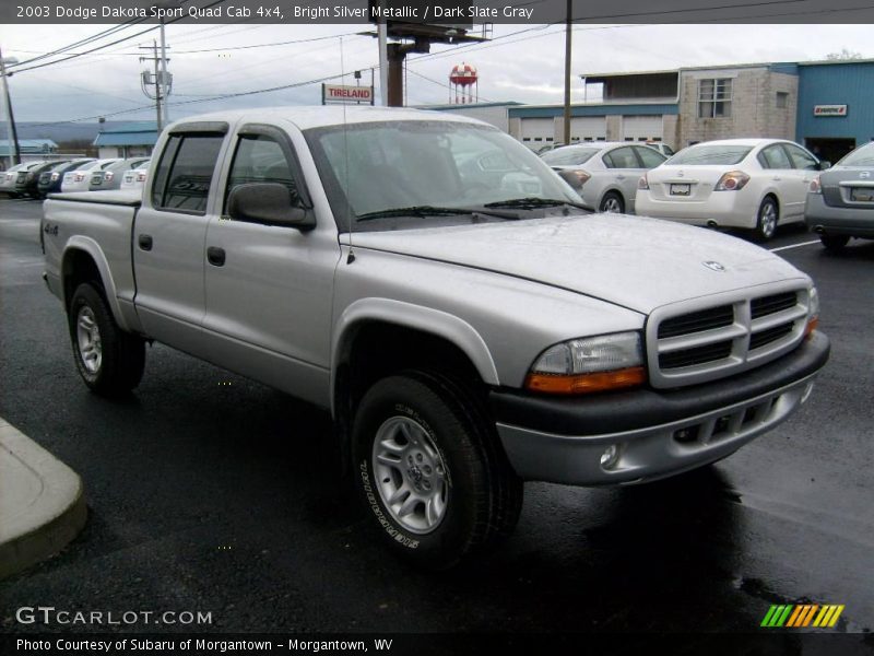 Bright Silver Metallic / Dark Slate Gray 2003 Dodge Dakota Sport Quad Cab 4x4