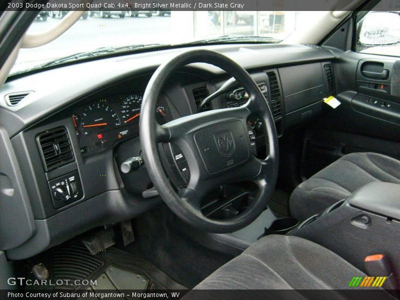 Bright Silver Metallic / Dark Slate Gray 2003 Dodge Dakota Sport Quad Cab 4x4