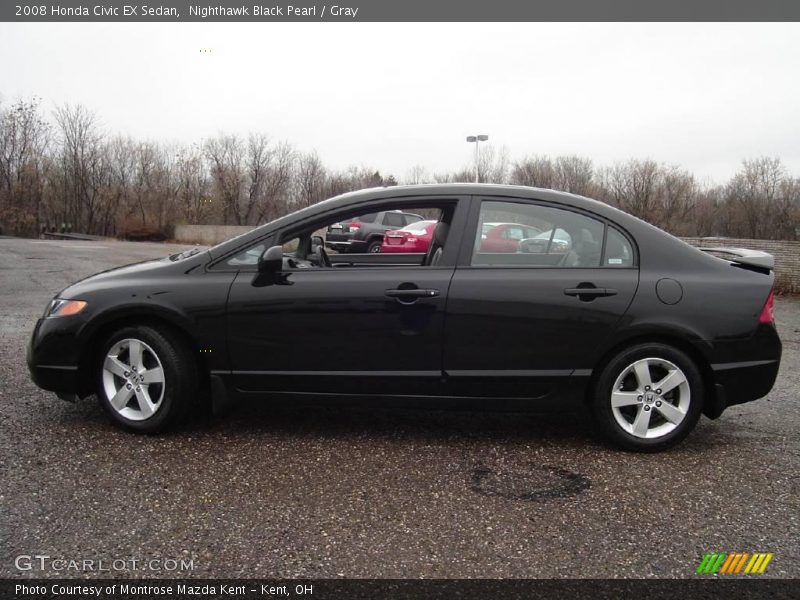 Nighthawk Black Pearl / Gray 2008 Honda Civic EX Sedan